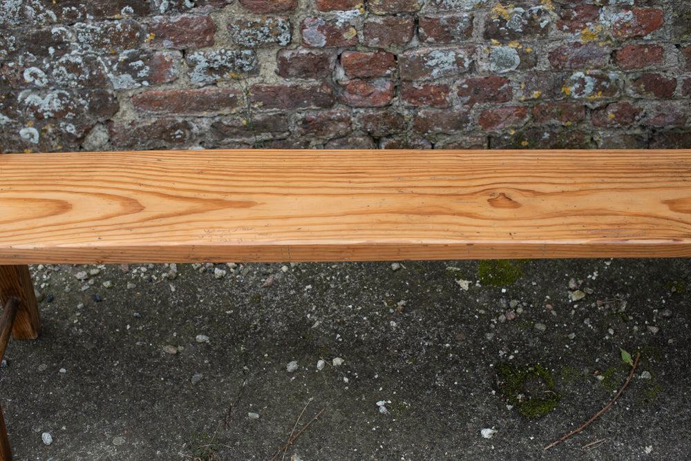 19th Century Pitch Pine Methodist Church Pew Bench from Woodford Chapel, Cornwall