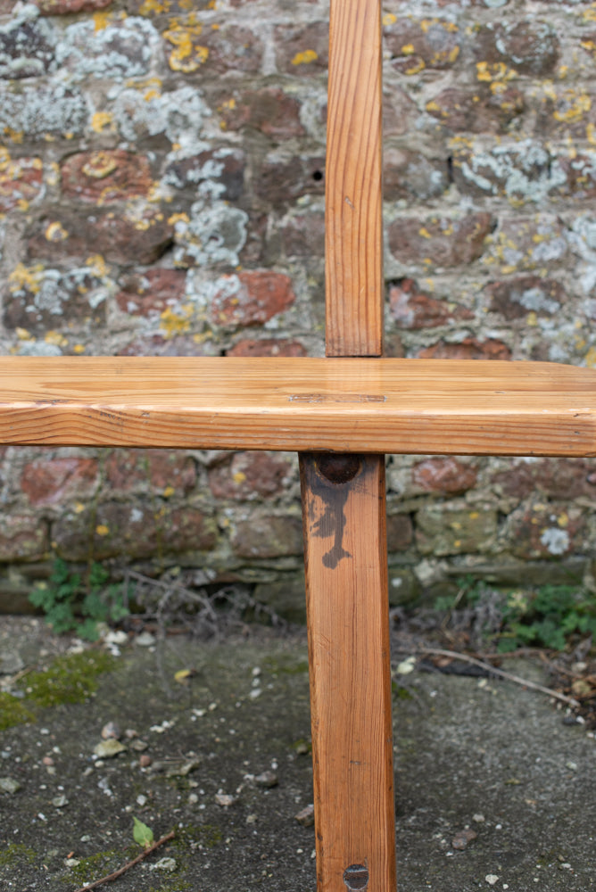 19th Century Pitch Pine Methodist Church Pew Bench from Woodford Chapel, Cornwall