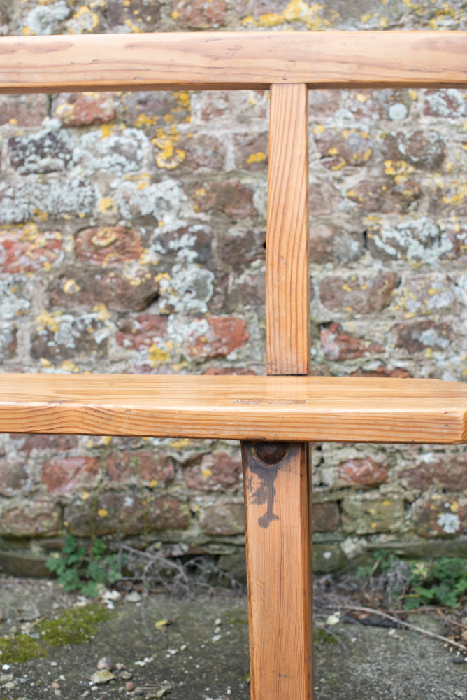 19th Century Pitch Pine Methodist Church Pew Bench from Woodford Chapel, Cornwall
