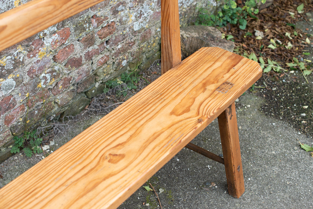 19th Century Pitch Pine Methodist Church Pew Bench from Woodford Chapel, Cornwall