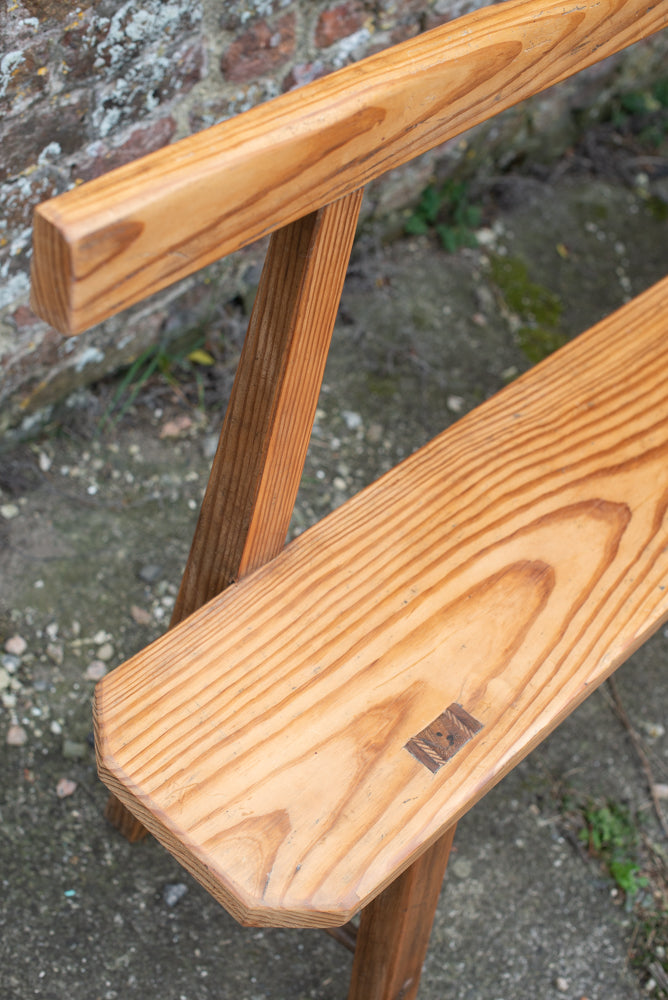 19th Century Pitch Pine Methodist Church Pew Bench from Woodford Chapel, Cornwall