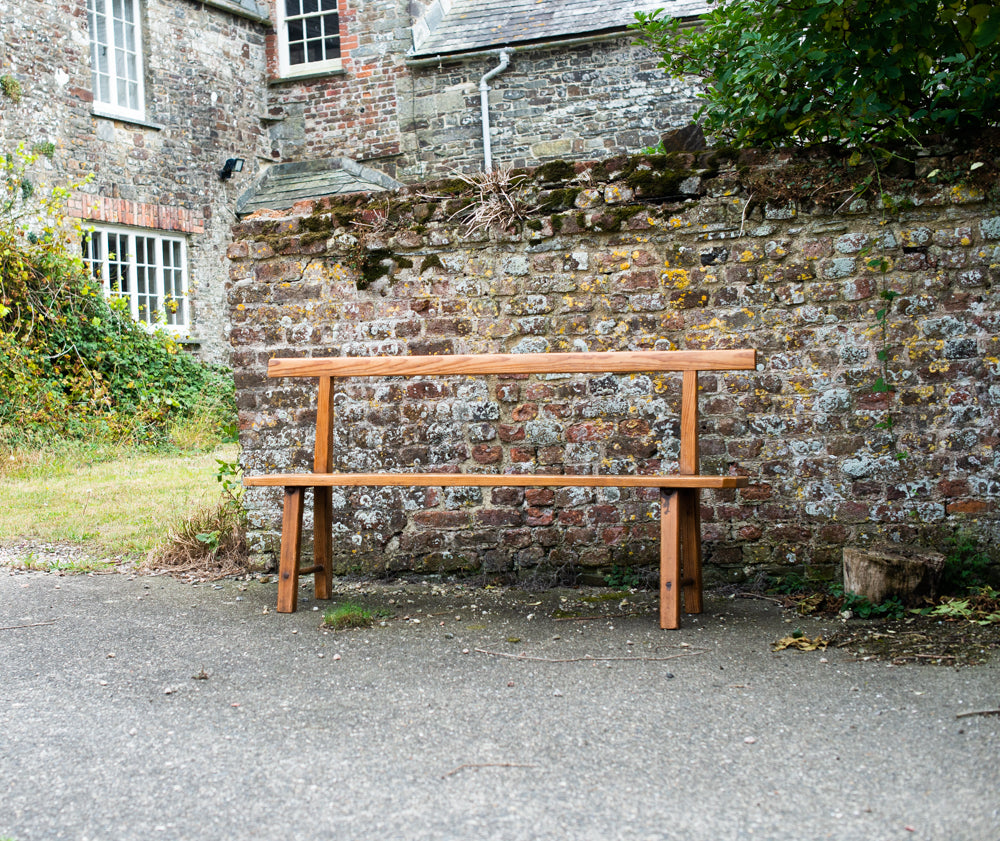 19th Century Pitch Pine Methodist Church Pew Bench from Woodford Chapel, Cornwall