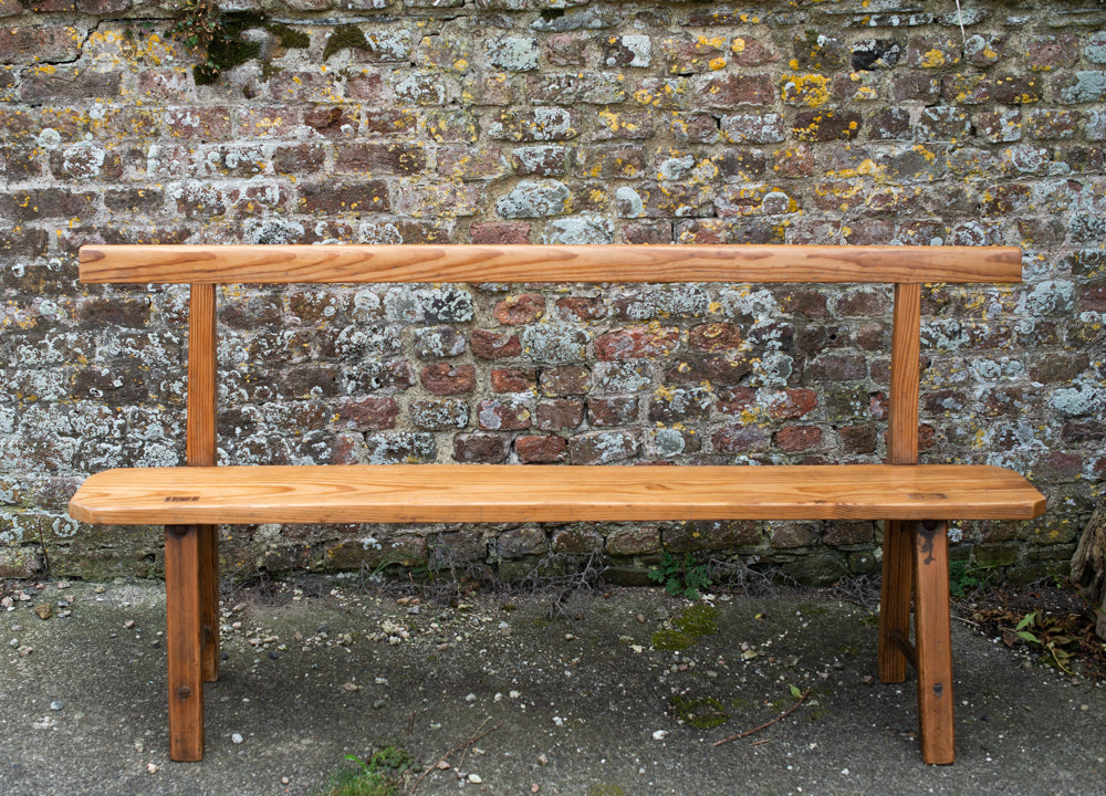 19th Century Pitch Pine Methodist Church Pew Bench from Woodford Chapel, Cornwall